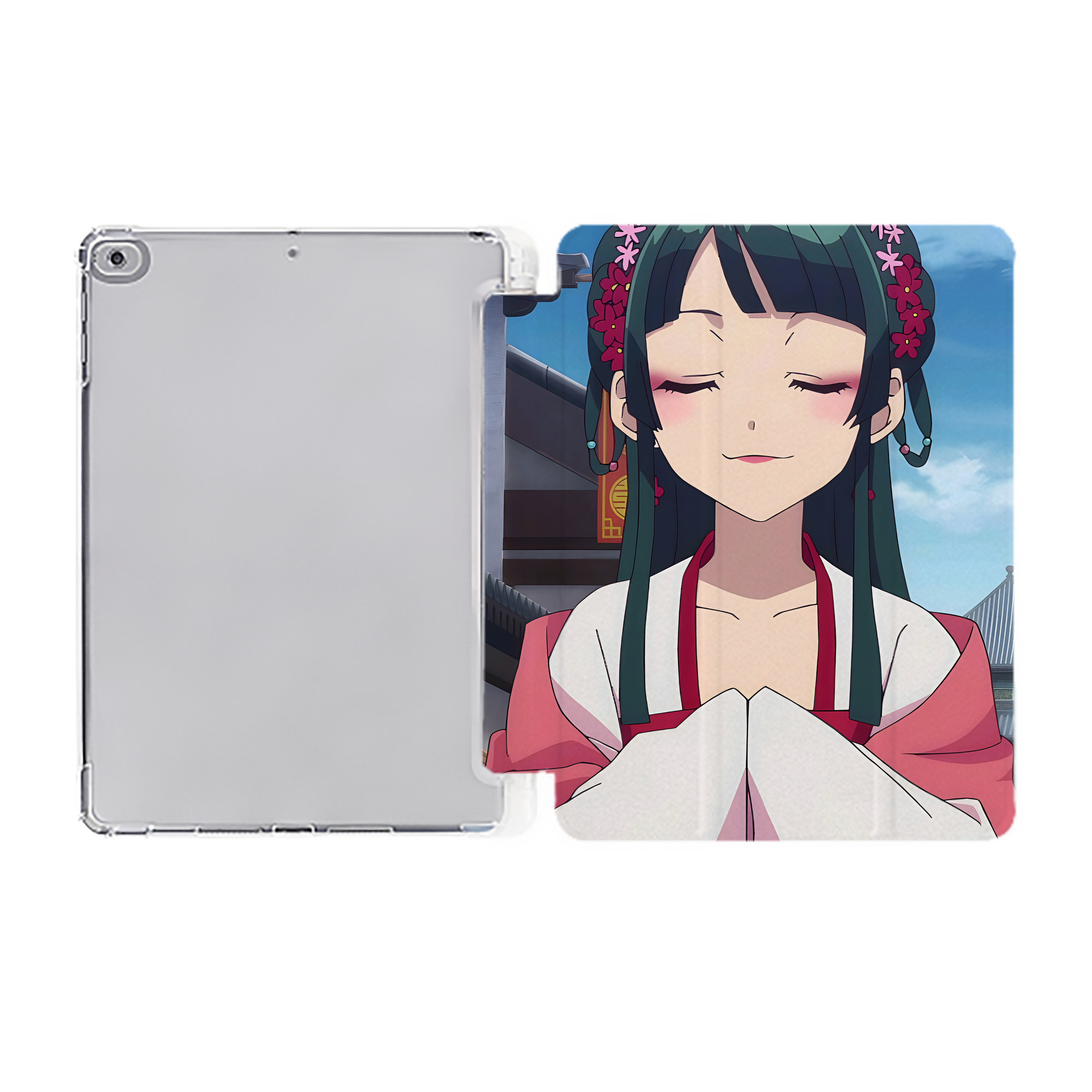 （画像用） 薬屋のひとりごと The Apothecary Diaries IPad ケース ペン収納付き 三つ折りスタンド PUレザー×シリコン 対応機種9.5/10.5/10.9インチ